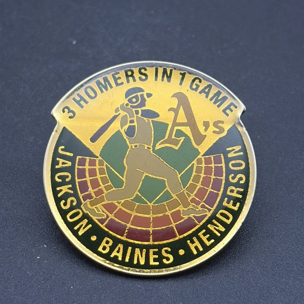 MLB Baseball Oakland Athletics 3 Homers In‎ 1 Game Baines Lapel Hat Pin